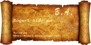 Bogert Alóma névjegykártya